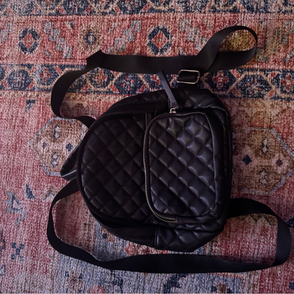 Madden Girl Quilted Black Backpack